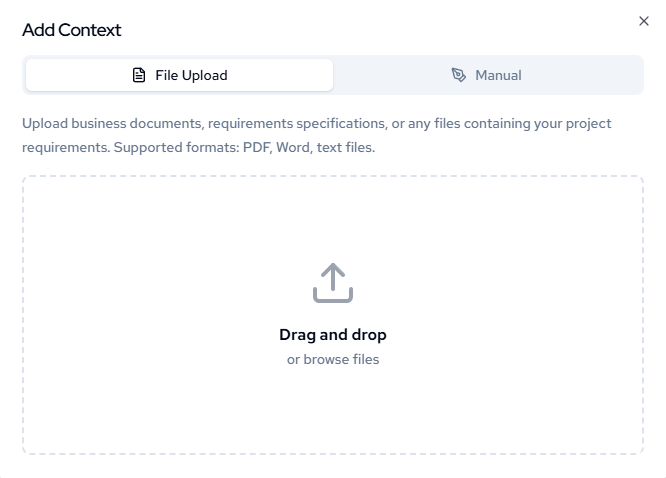 File upload interface