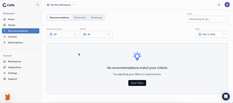 Recommendations Domains View