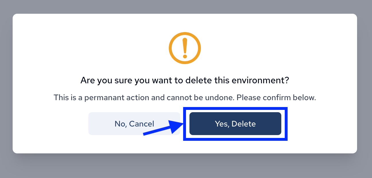 Delete workspace confirmation