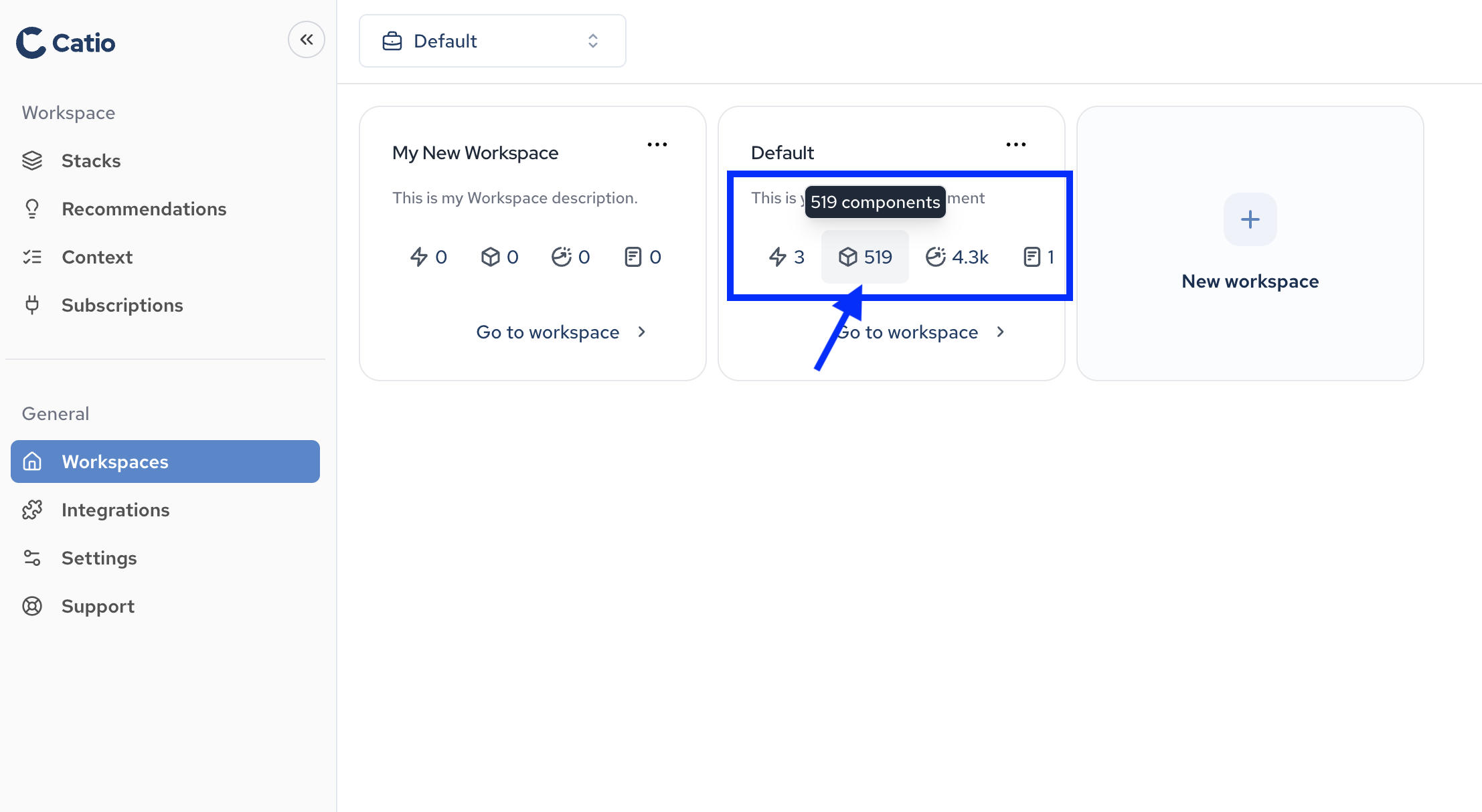 Workspace entry options